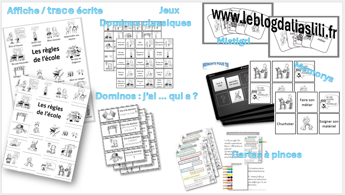 récap ressources règles de l’école ALIASLILI